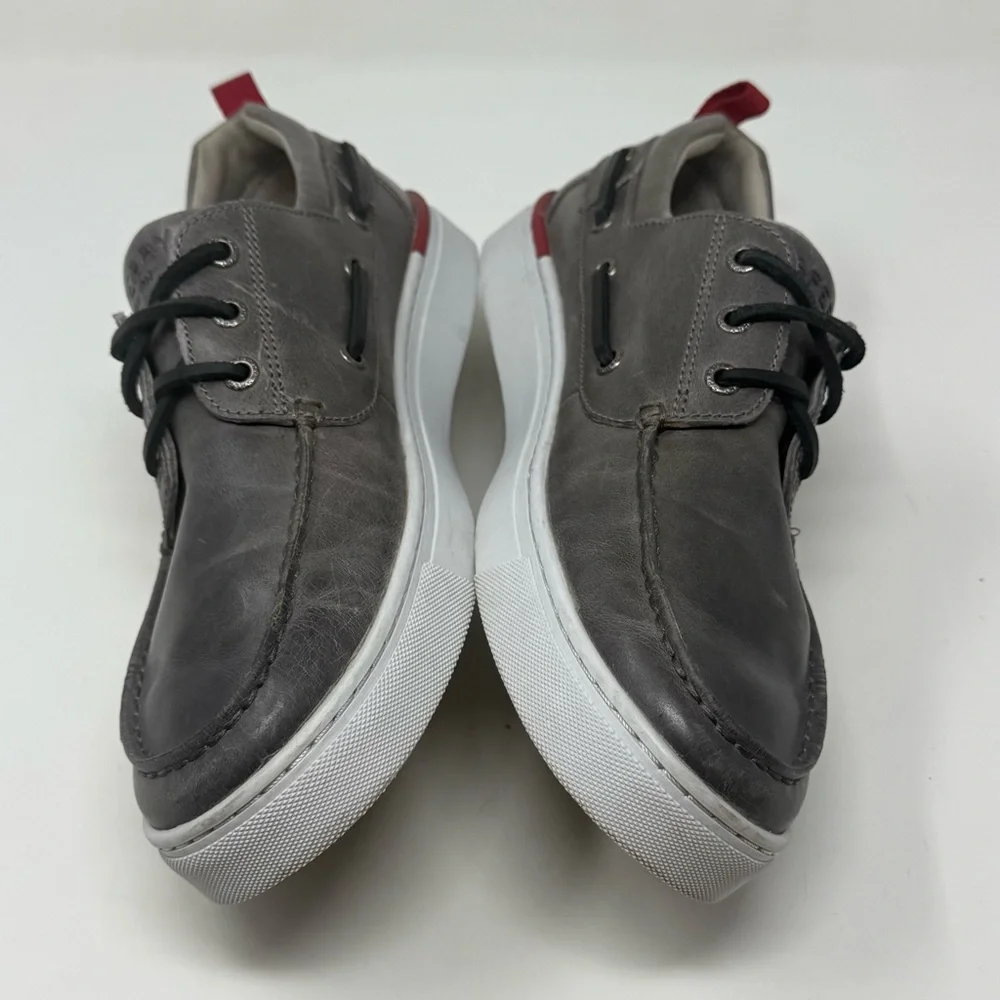 Sperry Gold Cup Victura 3 Eye Boat Shoes Mens 8.5 Gray Leather Casual Preppy